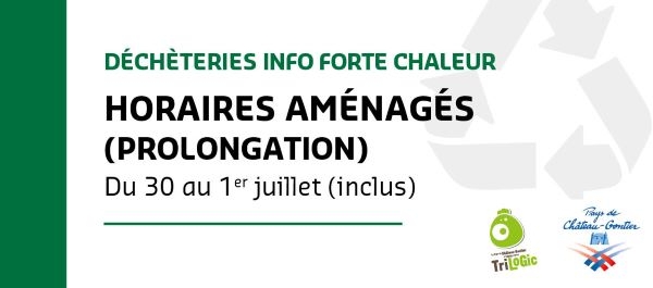Horaires aménagés - déchèteries