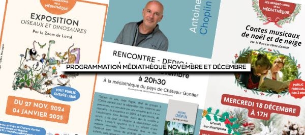 Novembre et décembre à la Médiathèque